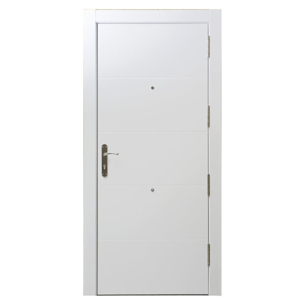 Puertas lacada blanca de interior con incrustaciones de aluminio, fabricada  de una sola pieza. - Blog de Puertas Miansa