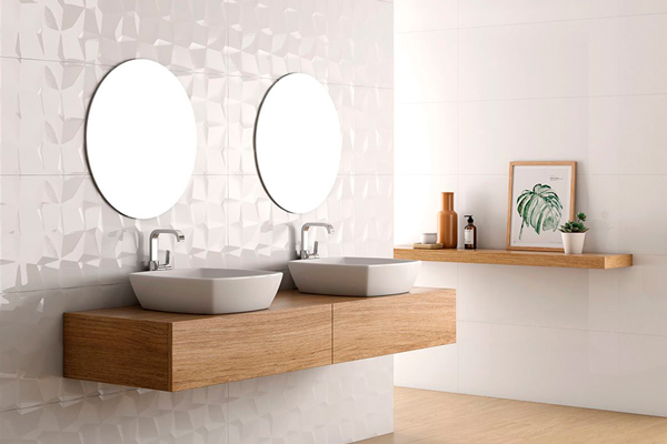 Mueble de baño URBAN 60 blanco brillo + lavabo de porcelana by